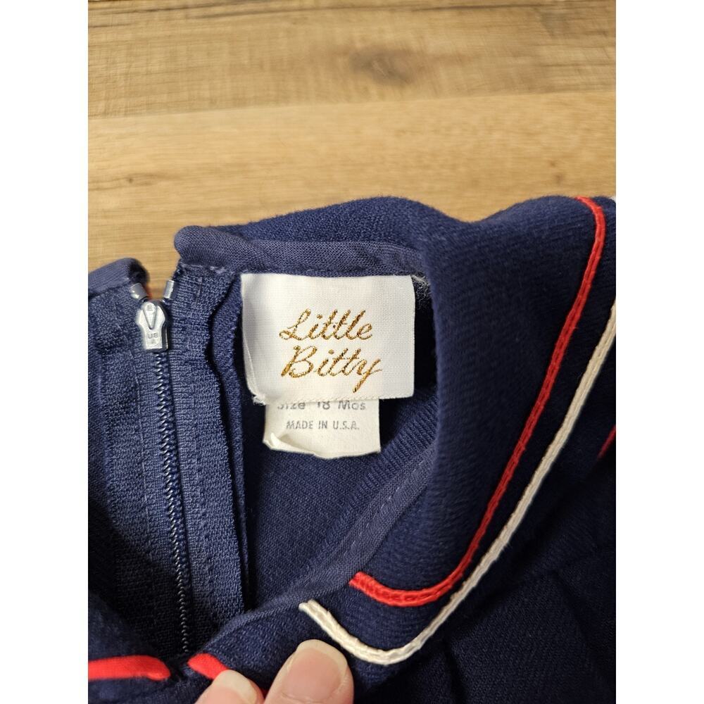 Little Bitty 1980's Vintage Sailor Dress Baby Girl 18 Months Made in USA - Picture 5 of 5